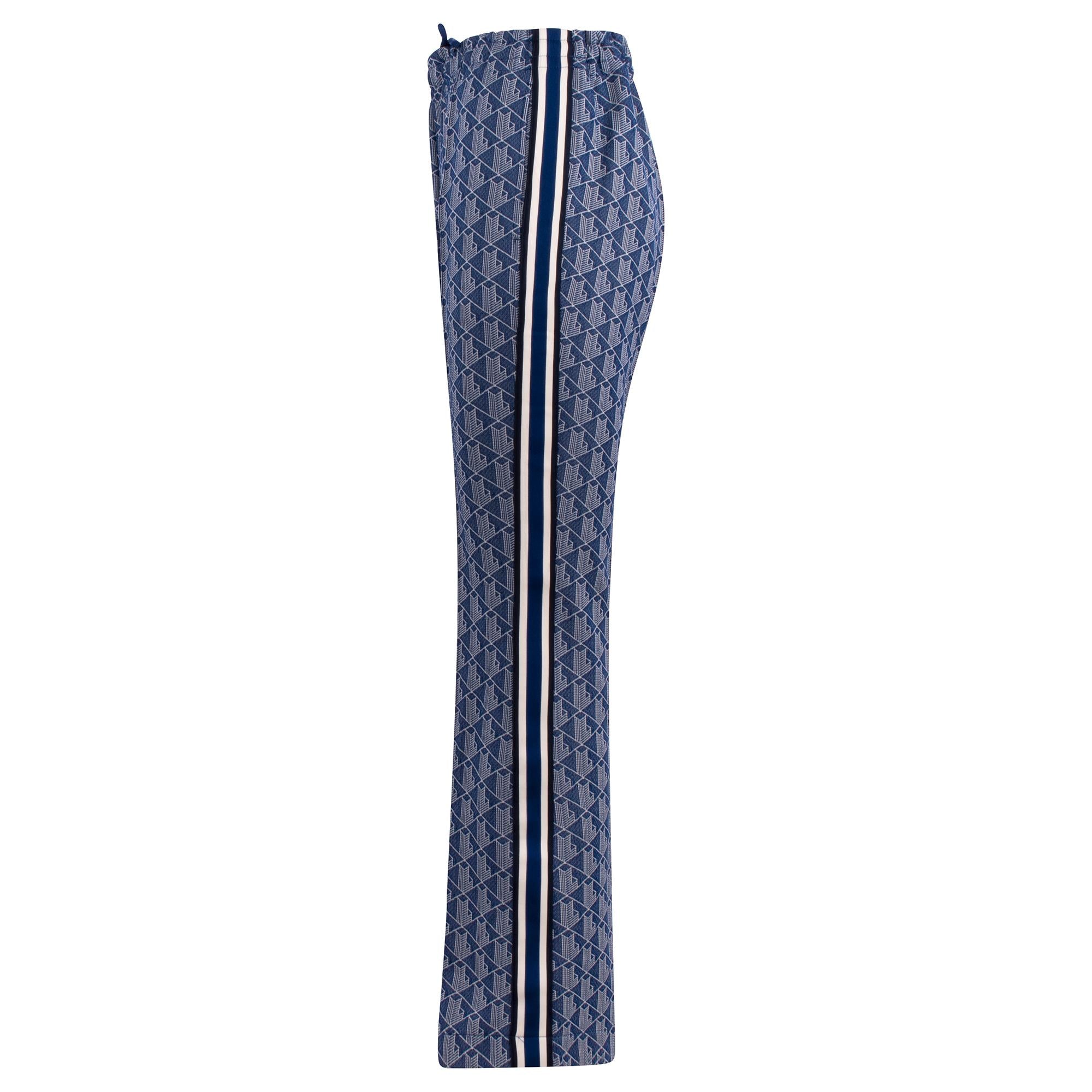 Ladies Lacoste Monogram Trackpants Navy/White